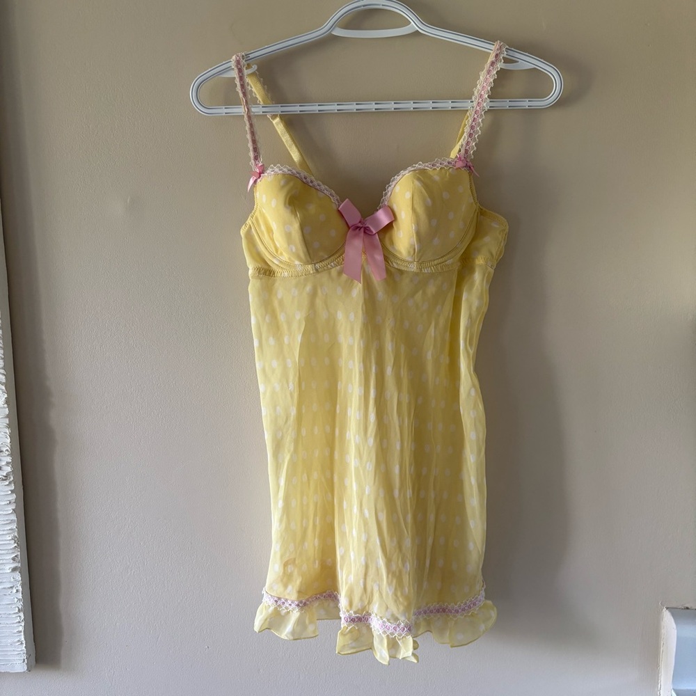 La SENZA Yellow Chemise with Pink Accents